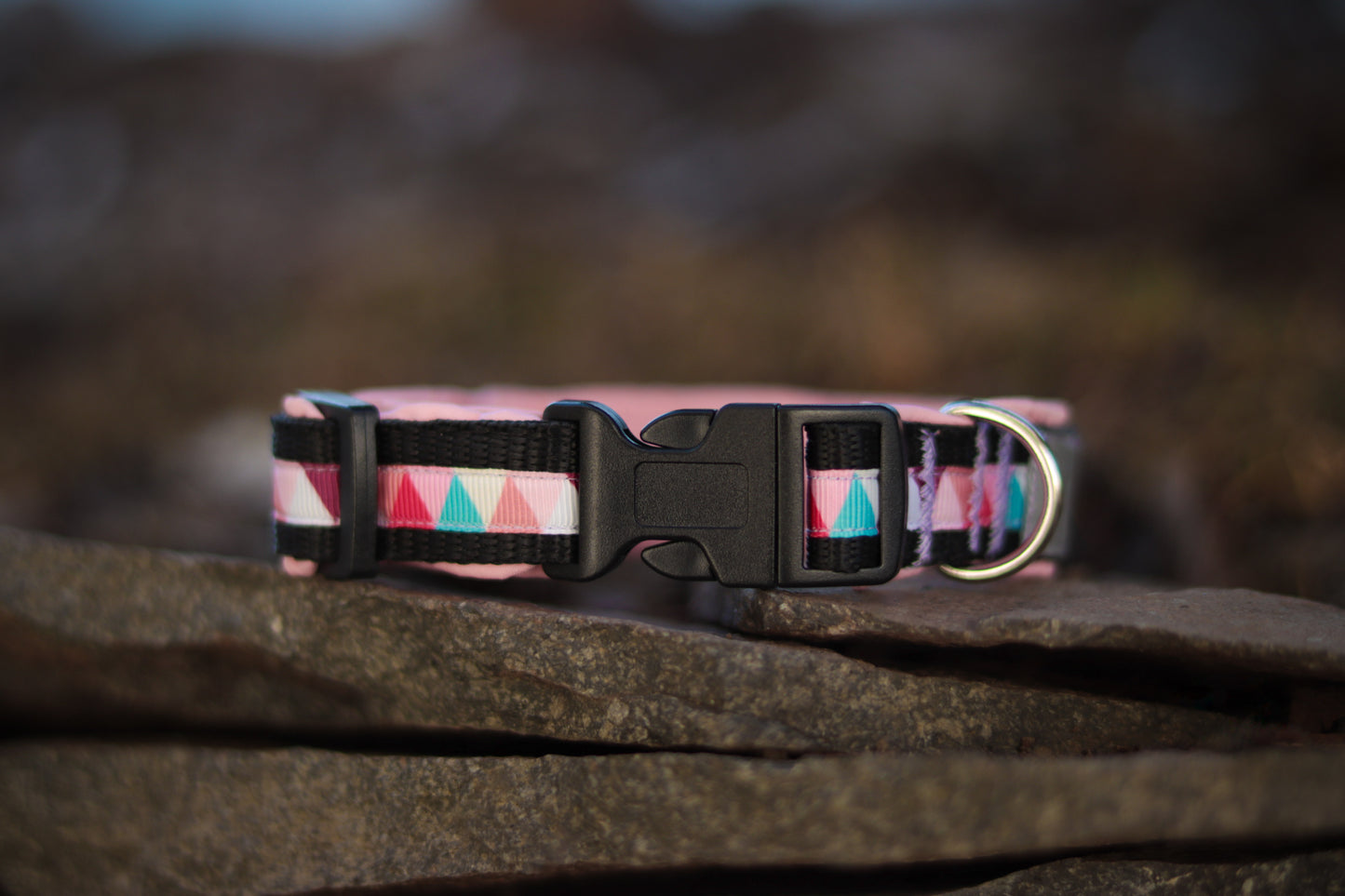 Softshell Hundehalsband "TrianglePink"