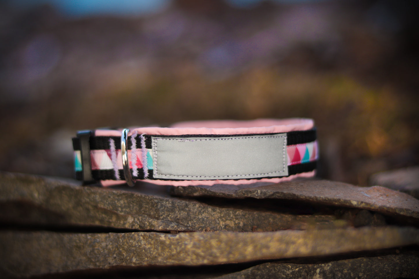 Softshell Hundehalsband "TrianglePink"
